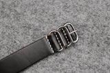 THOS Horween Chromexcel Black 3 Ring Pass Through Leather Strap