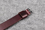 Horween Chromexcel Burgundy Wide Pass Through Leather Strap