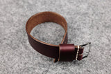 Horween Chromexcel Burgundy Wide Pass Through Leather Strap