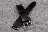 THOS Horween Chromexcel Black Unlined Leather Watch Strap