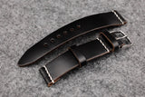 THOS Horween Chromexcel Black Unlined Leather Watch Strap