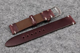 Horween Chromexcel Burgundy Unlined Side Stitch Leather Watch Strap