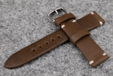 Horween Chromexcel Natural Unlined Side Stitch Leather Watch Strap