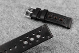 Horween Chromexcel Black Unlined Racing Leather Watch Strap