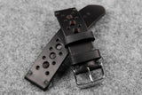 Horween Chromexcel Black Unlined Racing Leather Watch Strap