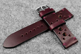 Horween Chromexcel Burgundy Unlined Racing Leather Watch Strap