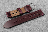 Horween Chromexcel Burgundy Unlined Racing Leather Watch Strap