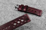 Horween Chromexcel Burgundy Unlined Racing Leather Watch Strap
