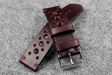 Horween Chromexcel Burgundy Unlined Racing Leather Watch Strap