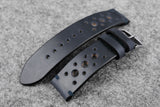 Horween Chromexcel Navy Unlined Racing Leather Watch Strap