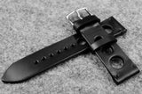 Horween Chromexcel Black Unlined Rally Leather Watch Strap