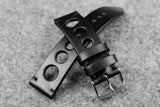 Horween Chromexcel Black Unlined Rally Leather Watch Strap