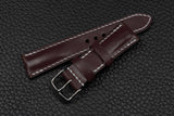 Italian Burgundy Half Padded Leather Watch Strap