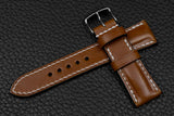 Italian Chestnut Half Padded Leather Watch Strap