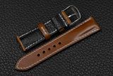 Italian Chestnut Half Padded Leather Watch Strap