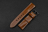 Italian Chestnut Half Padded Leather Watch Strap