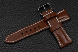 Italian Chocolate Half Padded Leather Watch Strap