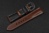 Italian Chocolate Half Padded Leather Watch Strap