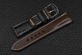 Italian Espresso Half Padded Leather Watch Strap