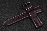 Italian Purple Half Padded Leather Watch Strap