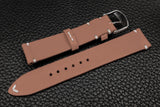 Italian Salmon Pink Side Stitch Leather Watch Strap