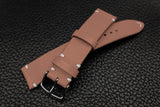 Italian Salmon Pink Side Stitch Leather Watch Strap