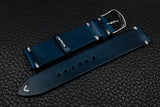 Italian Blue Side Stitch Leather Watch Strap
