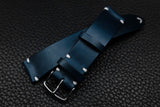 Italian Blue Side Stitch Leather Watch Strap