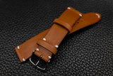 Italian Chestnut Side Stitch Leather Watch Strap