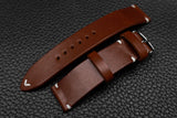 Italian Chocolate Side Stitch Leather Watch Strap