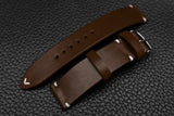 Italian Espresso Side Stitch Leather Watch Strap