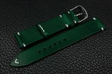Italian Green Side Stitch Leather Watch Strap