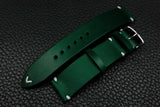 Italian Green Side Stitch Leather Watch Strap