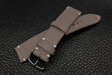 Italian Grey Side Stitch Leather Watch Strap