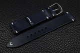 Italian Navy Side Stitch Leather Watch Strap