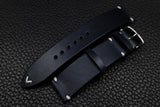 Italian Navy Side Stitch Leather Watch Strap