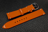 Italian Orange Side Stitch Leather Watch Strap