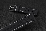 Italian Black Racing Leather Watch Strap