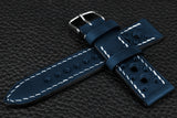 Italian Blue Racing Leather Watch Strap