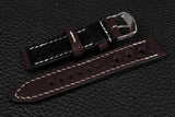 Italian Burgundy Racing Leather Watch Strap