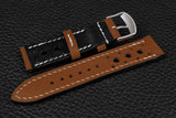 Italian Chestnut Racing Leather Watch Strap