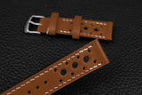 Italian Chestnut Racing Leather Watch Strap