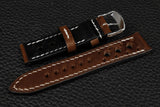 Italian Chocolate Racing Leather Watch Strap