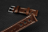 Italian Chocolate Racing Leather Watch Strap