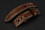 Italian Chocolate Racing Leather Watch Strap
