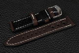 Italian Espresso Racing Leather Watch Strap