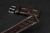 Italian Espresso Racing Leather Watch Strap