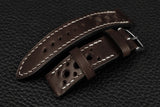 Italian Espresso Racing Leather Watch Strap