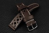 Italian Espresso Racing Leather Watch Strap