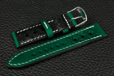 Italian Green Racing Leather Watch Strap